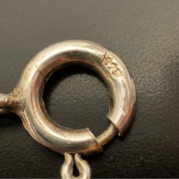 Vintage Sterling Silver & Hematite Bead Necklace – Alternating Beads - Picture 3 of 8